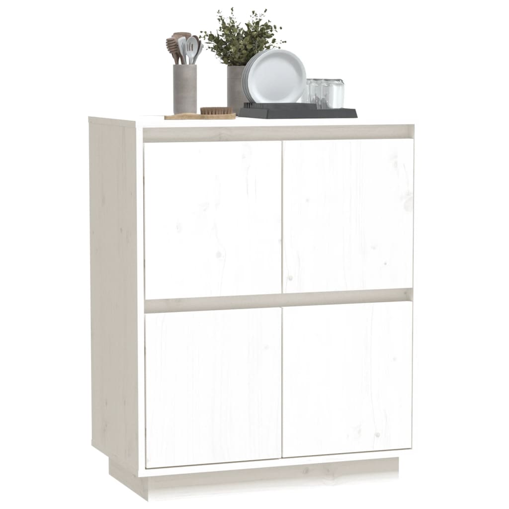 vidaXL Sideboard White 60x34x75 cm Solid Wood Pine