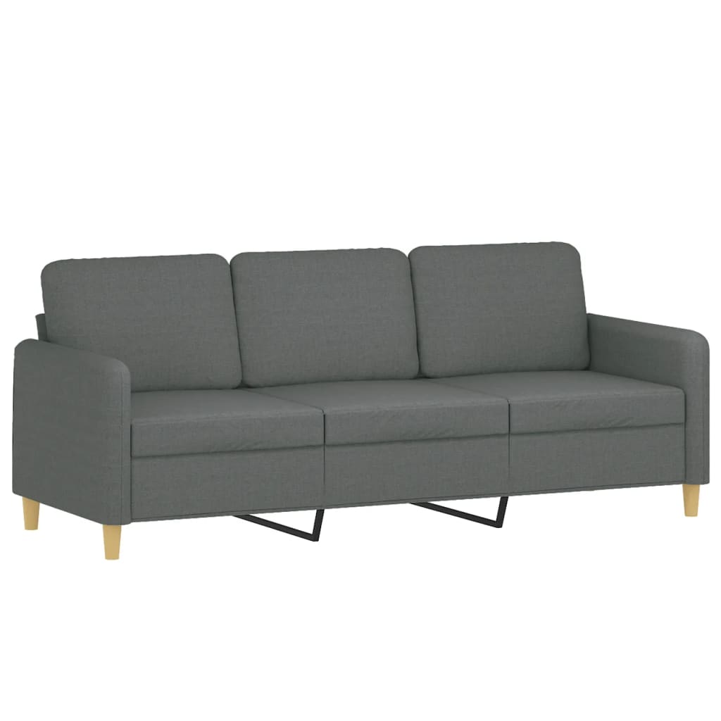 vidaXL 3 Piece Sofa Set with Cushions Dark Grey Fabric