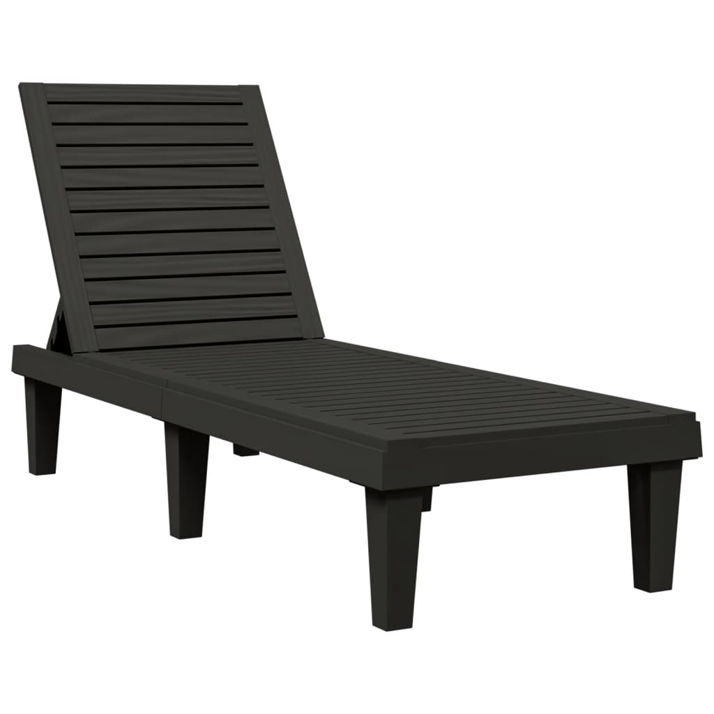 vidaXL Sun Loungers 2 pcs Black 155x58x83 cm Polypropylene