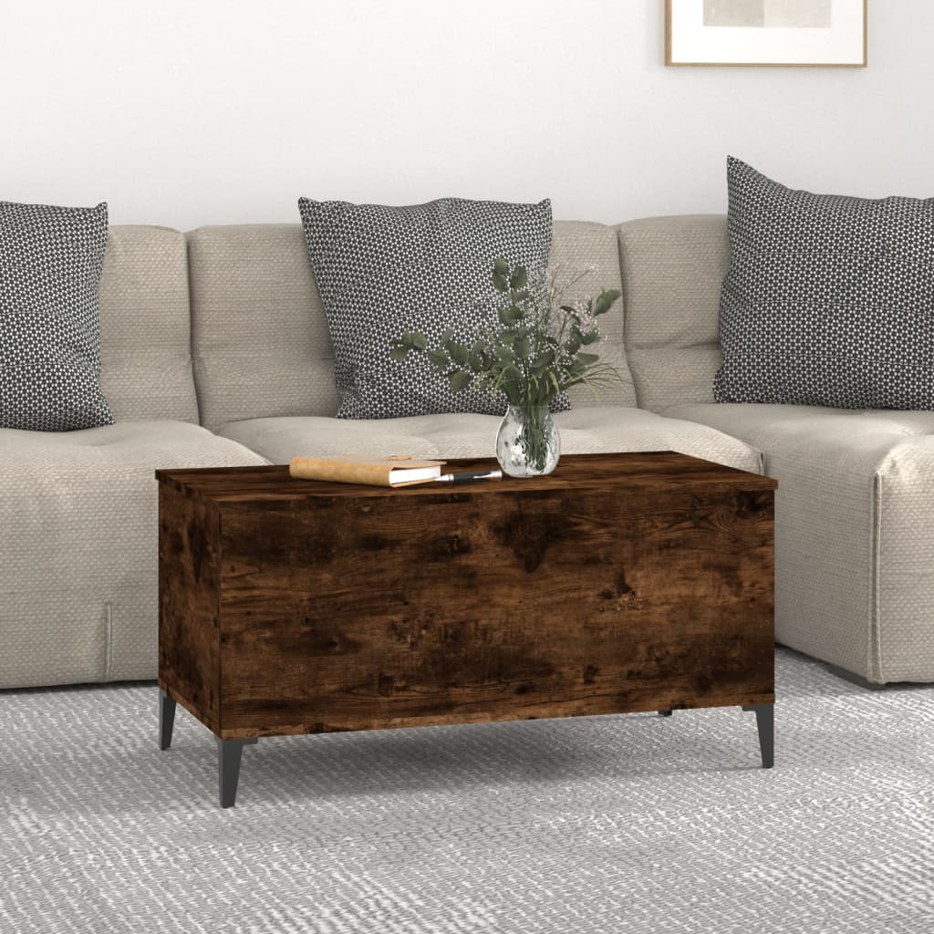 vidaXL Coffee Table Smoked Oak 90x44.5x45 cm Engineered Wood