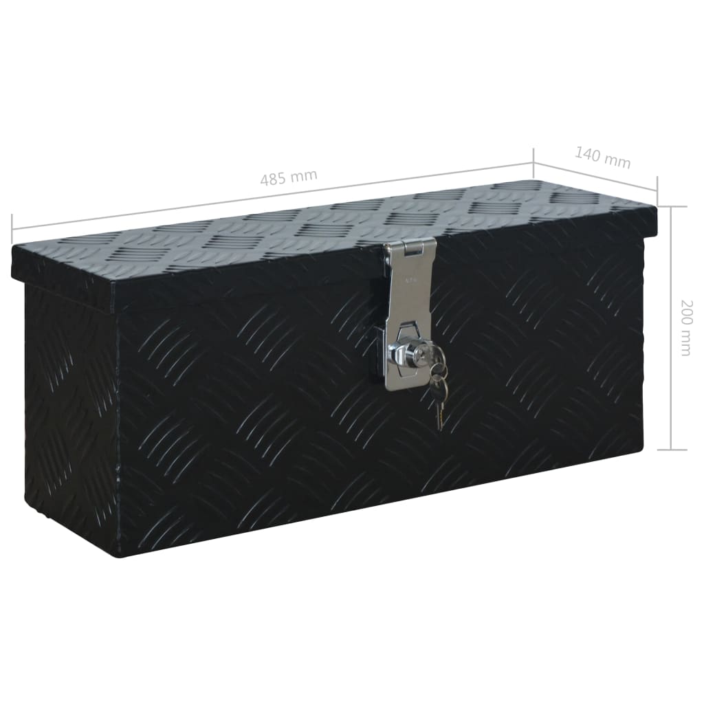 vidaXL Aluminium Box 485x140x200 mm Black