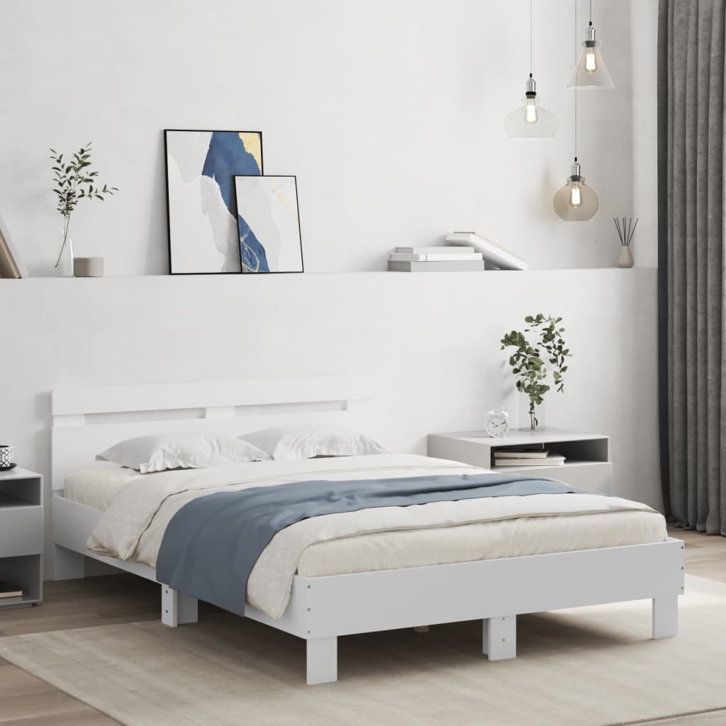 vidaXL Bed Frame without Mattress White 135x190 cm Double