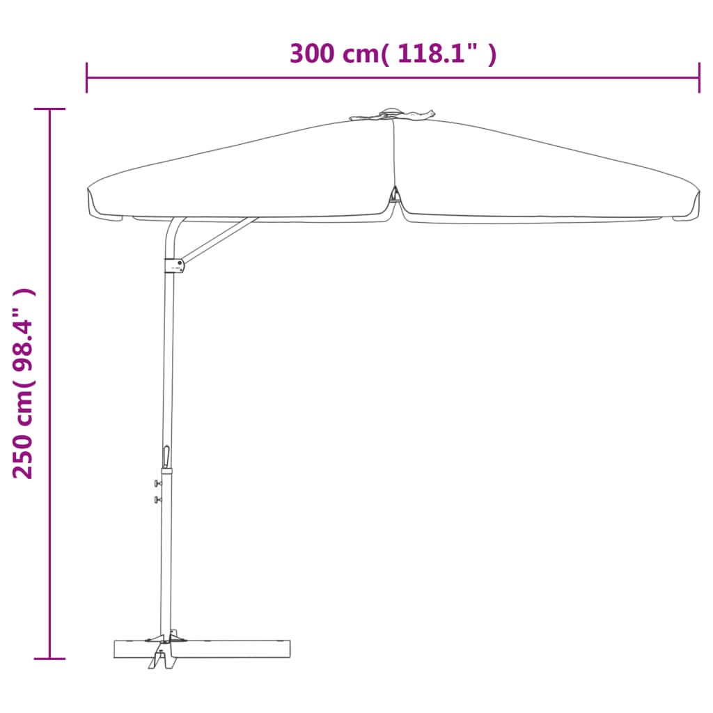 vidaXL Garden Parasol with Steel Pole 300 cm Sand White