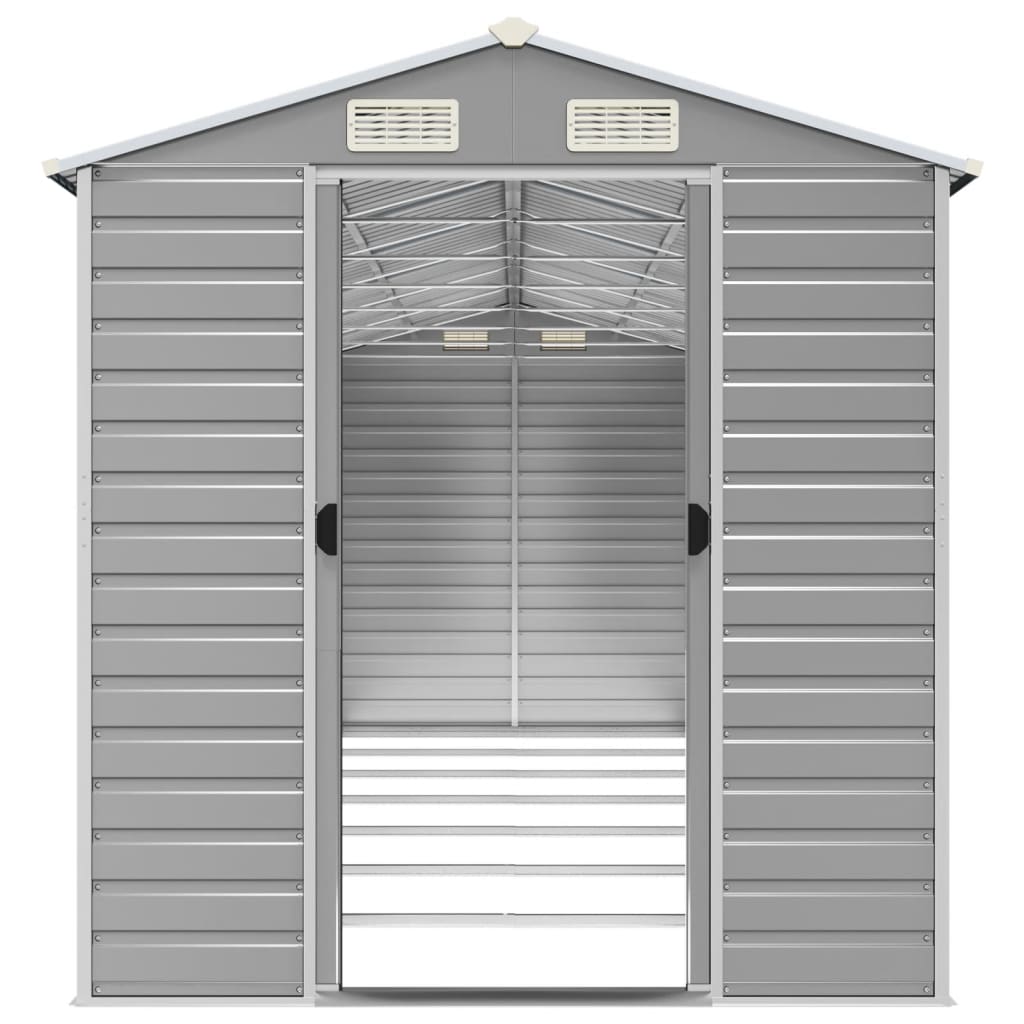 vidaXL Garden Shed Light Grey 191x640x198 cm Galvanised Steel