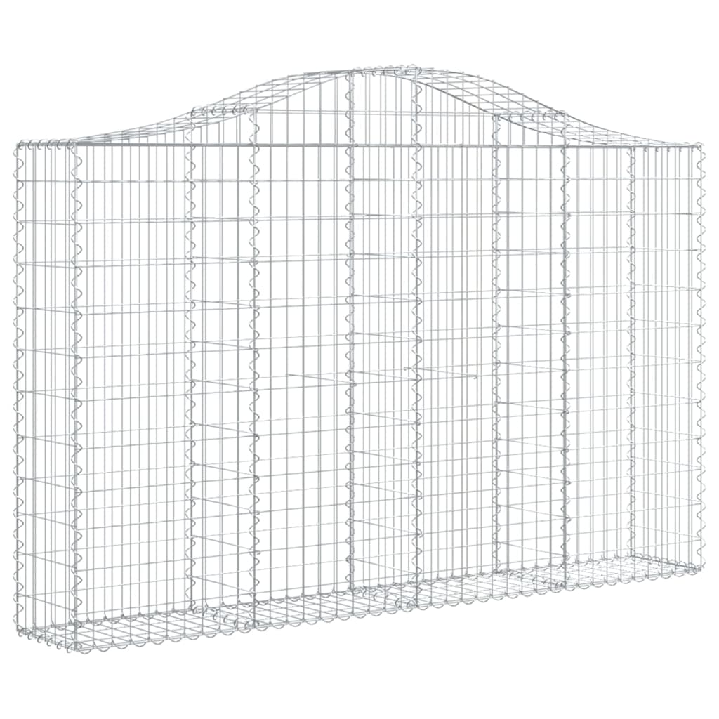 vidaXL Arched Gabion Baskets 6 pcs 200x30x120/140 cm Galvanised Iron