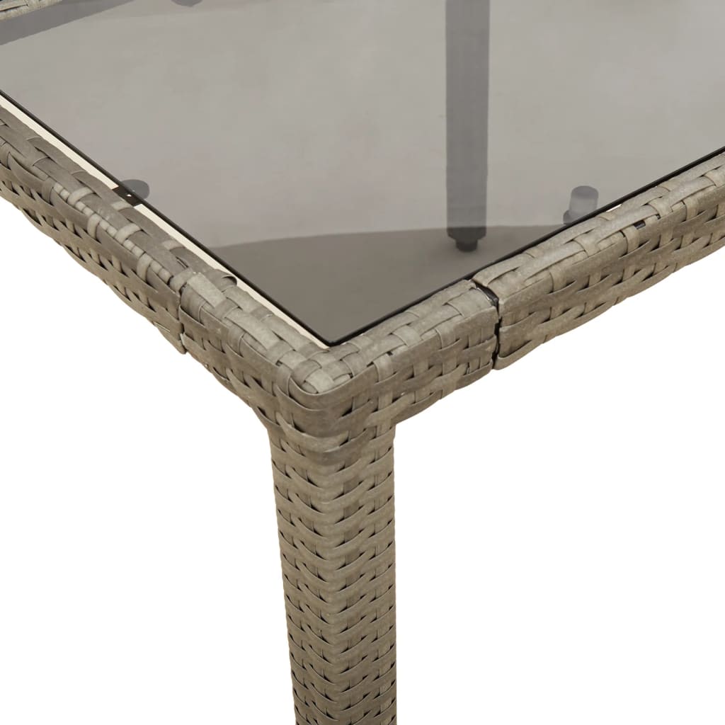 vidaXL Garden Table Grey 90x90x75 cm Poly Rattan