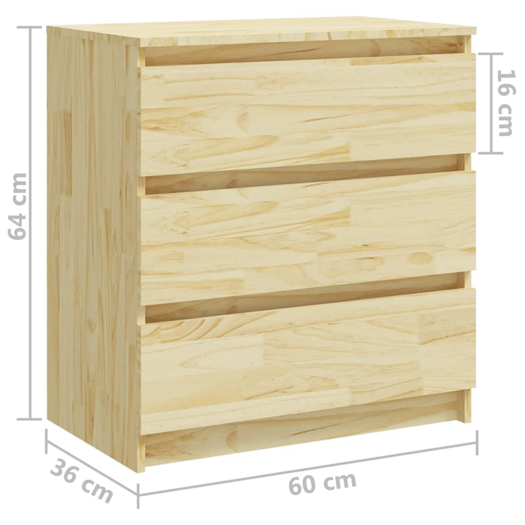 vidaXL Bedside Cabinets 2 pcs 60x36x64 cm Solid Pinewood