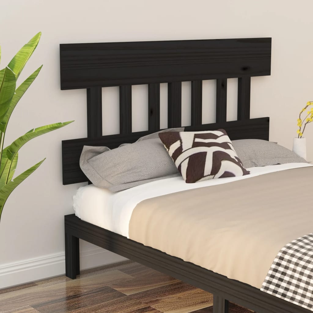 vidaXL Bed Headboard Black 183.5x3x81 cm Solid Wood Pine