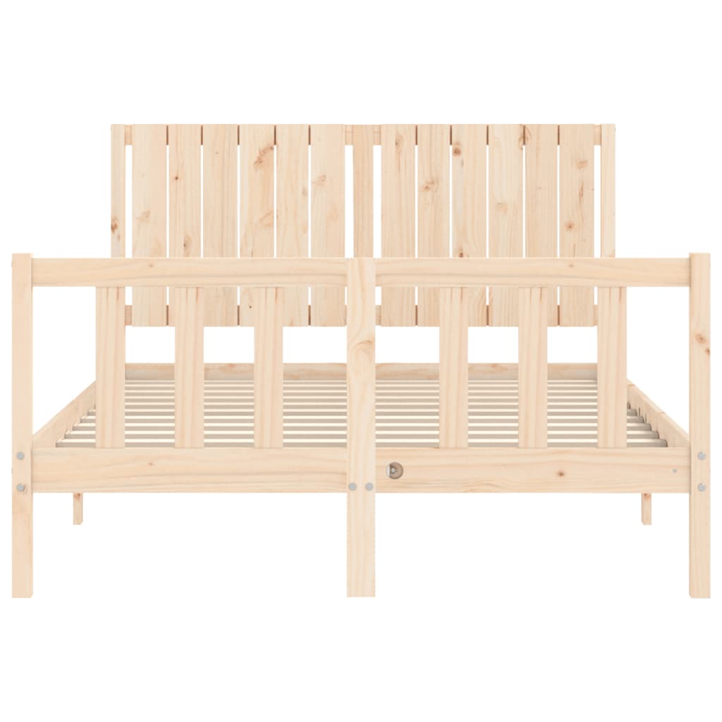 vidaXL Bed Frame without Mattress Double Solid Wood Pine