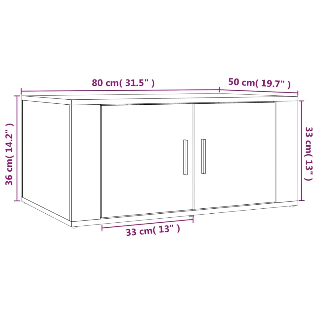 vidaXL Coffee Table High Gloss White 80x50x36 cm Engineered Wood