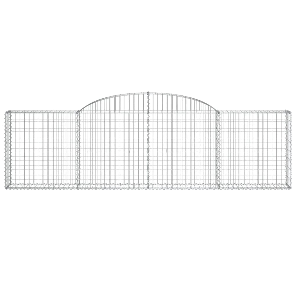 vidaXL Arched Gabion Baskets 17 pcs 300x30x80/100 cm Galvanised Iron