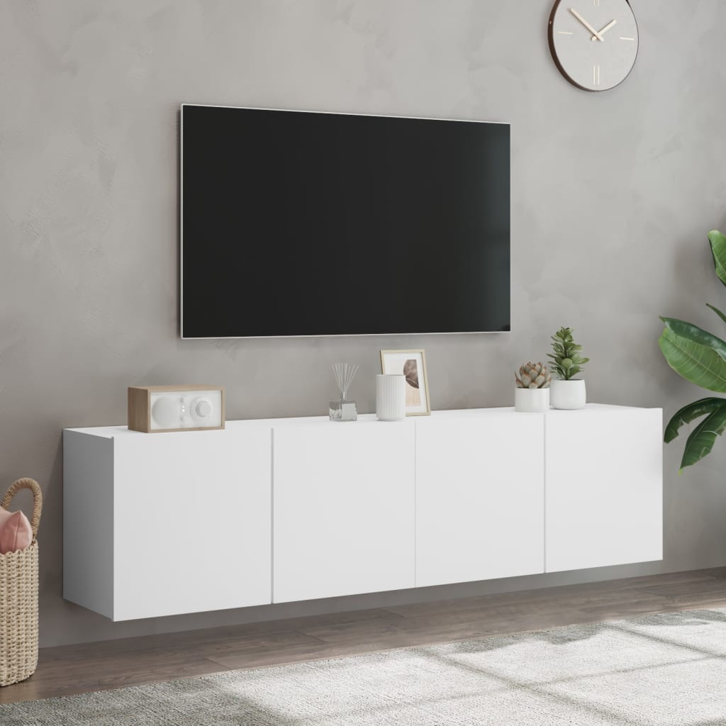 vidaXL TV Cabinets Wall-mounted 2 pcs White 80x30x41 cm