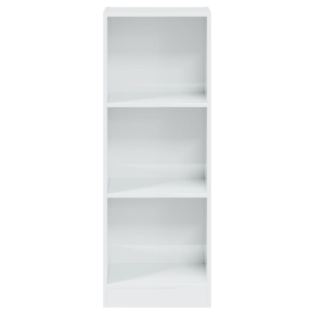 vidaXL 3-Tier Book Cabinet High Gloss White 40x24x109 cm Engineered Wood