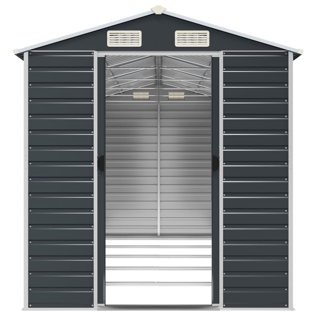 vidaXL Garden Shed Anthracite 191x470x198 cm Galvanised Steel