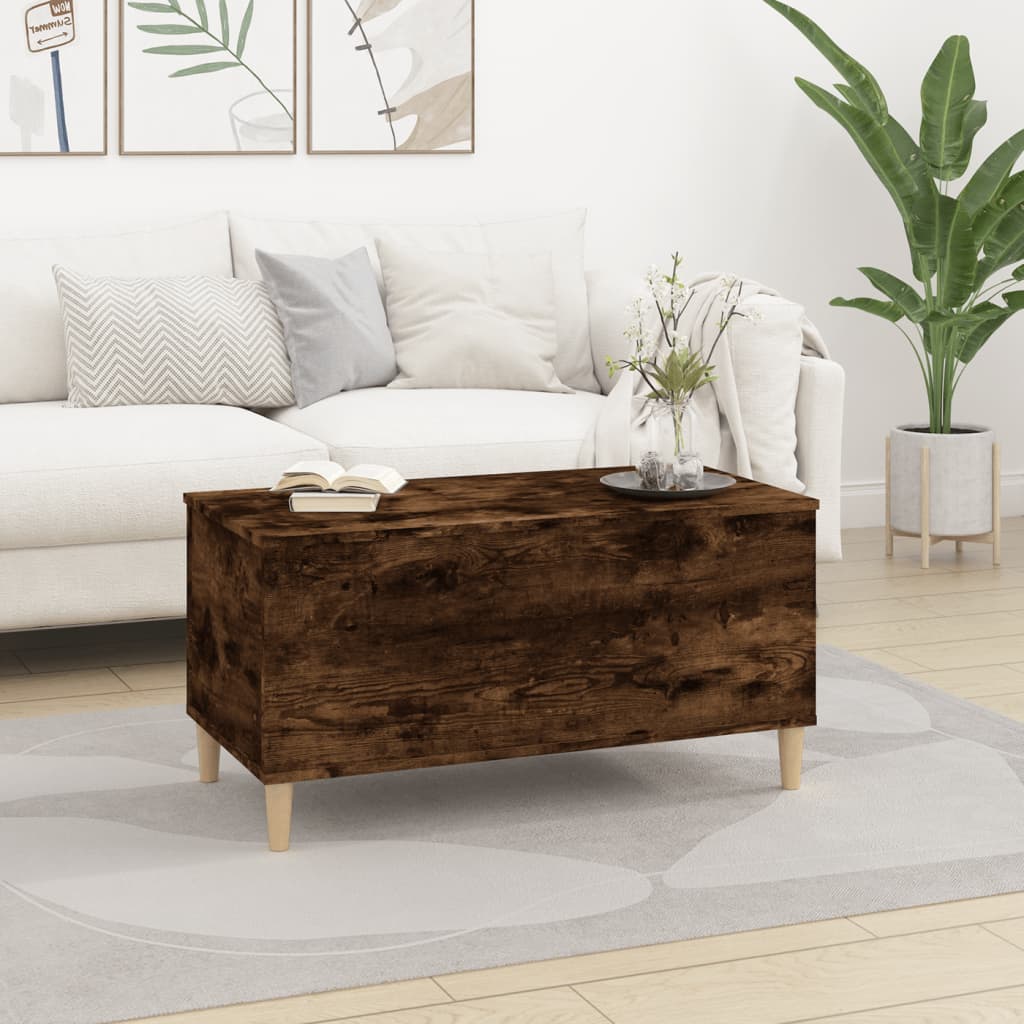 vidaXL Coffee Table Smoked Oak 90x44.5x45 cm Engineered Wood