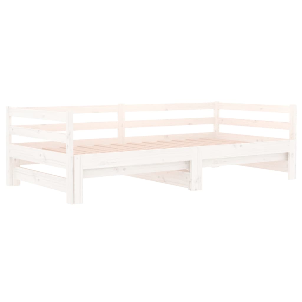 vidaXL Pull-out Day Bed White 2x(90x190) cm Solid Wood Pine