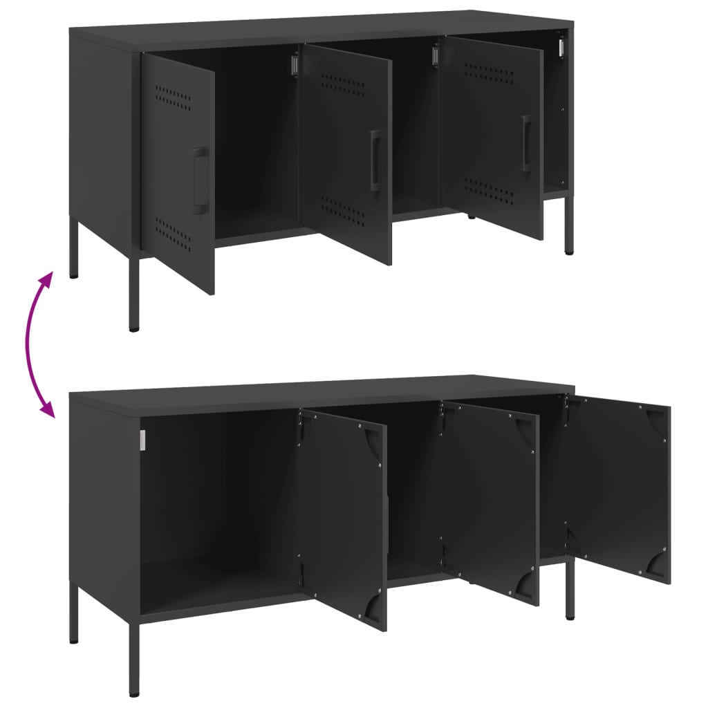 vidaXL TV Cabinet Black 100.5x39x50.5 cm Steel