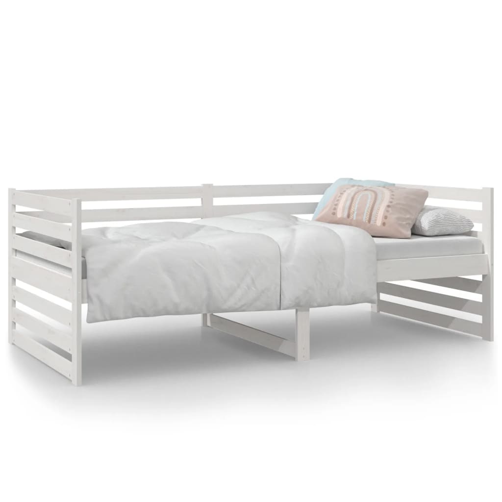 vidaXL Day Bed White 90x190 cm Solid Wood Pine