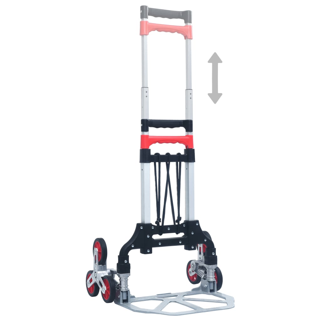 vidaXL Foldable Stair Transport Trolley 70 kg Aluminium Sliver