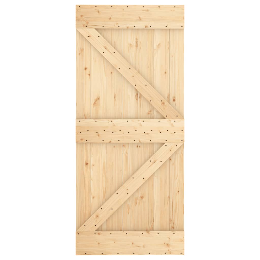 vidaXL Sliding Door with Hardware Set 90x210 cm Solid Wood Pine