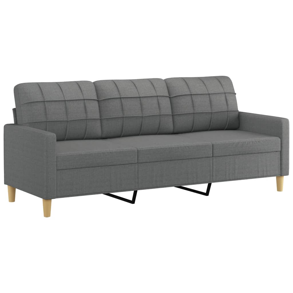 vidaXL 3-Seater Sofa Dark Grey 180 cm Fabric