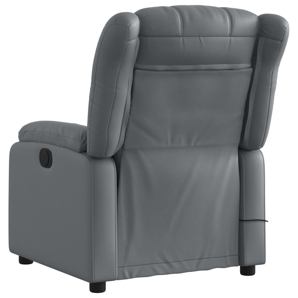 vidaXL Massage Recliner Chair Grey Faux Leather