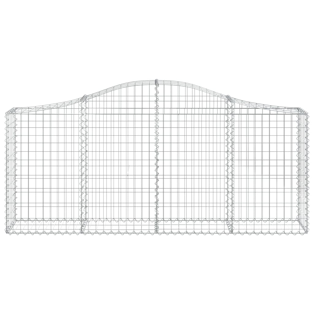 vidaXL Arched Gabion Baskets 4 pcs 200x30x80/100 cm Galvanised Iron