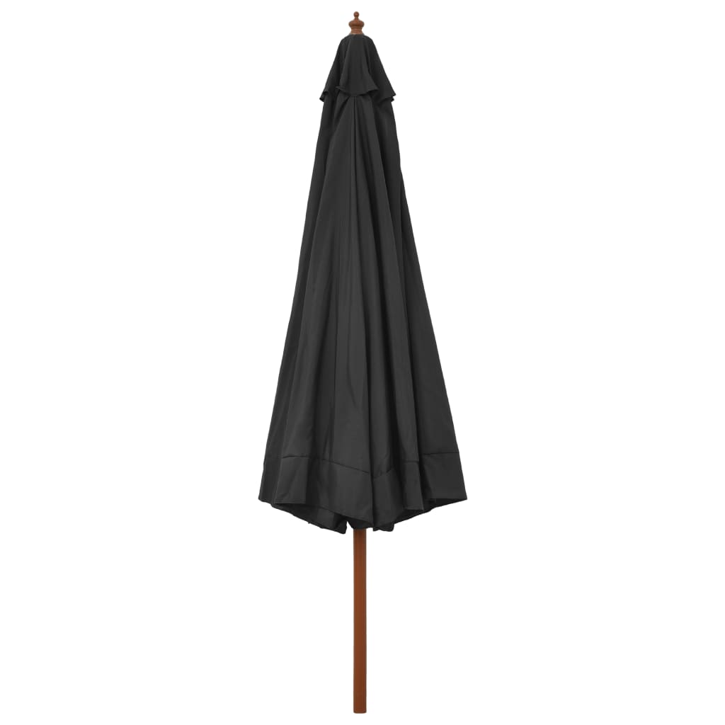 vidaXL Garden Parasol with Wooden Pole 330 cm Anthracite