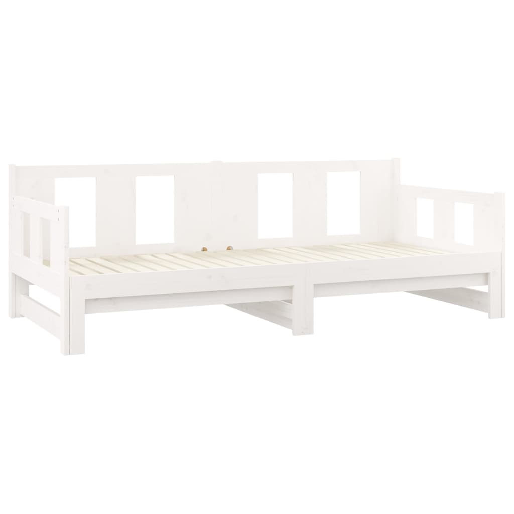 vidaXL Pull-out Day Bed without Mattress White 2x(90x190) cm