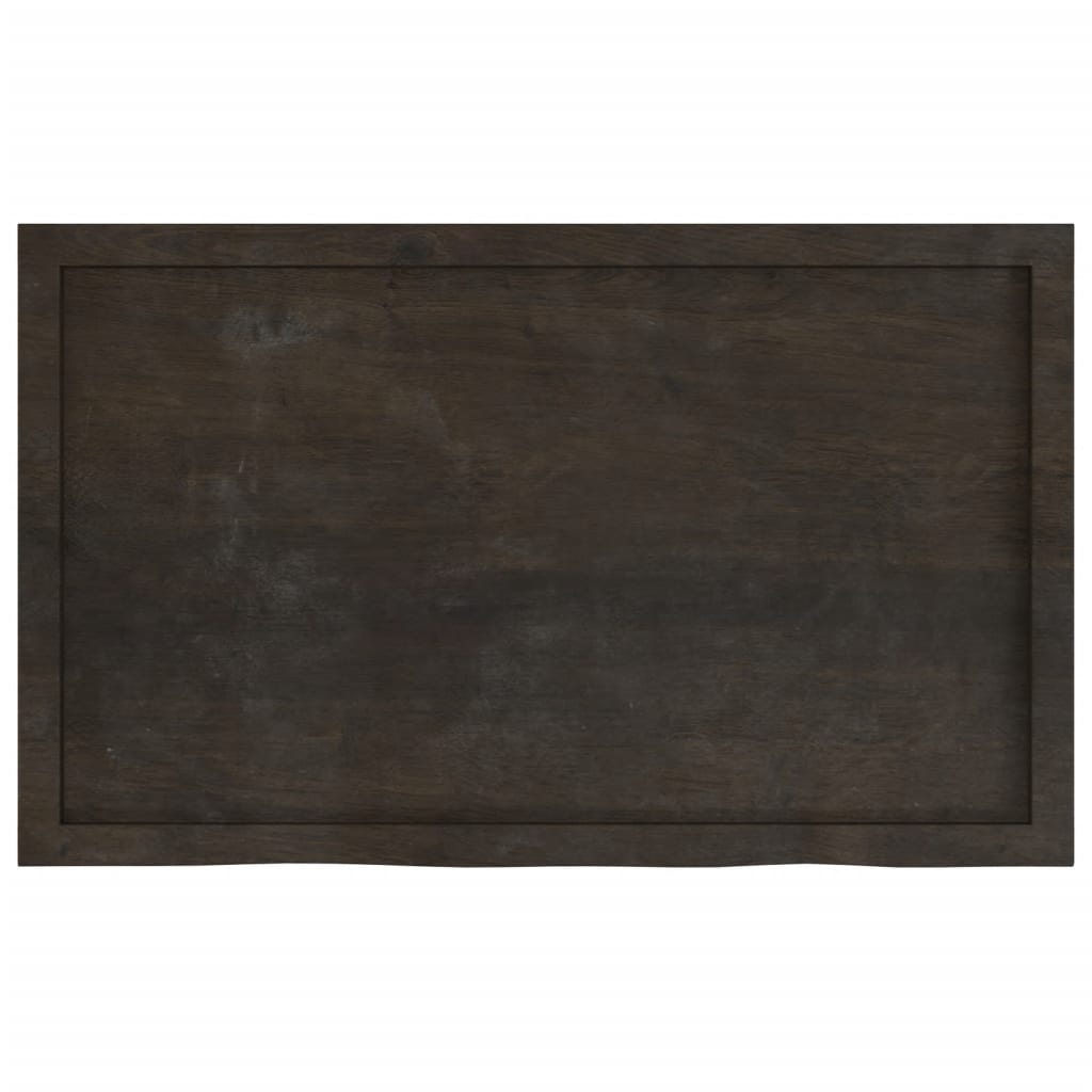 vidaXL Table Top Dark Brown 100x60x(2-4) cm Treated Solid Wood Oak