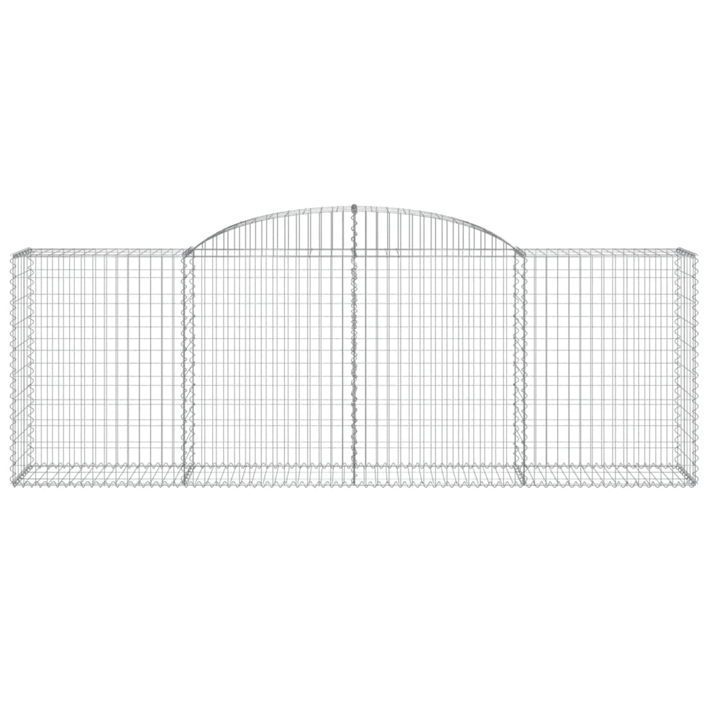 vidaXL Arched Gabion Baskets 7 pcs 300x50x100/120 cm Galvanised Iron