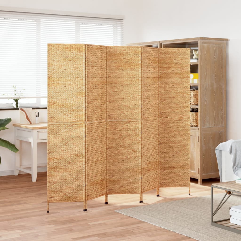 vidaXL Room Divider 5-Panel 205x180 cm Water Hyacinth