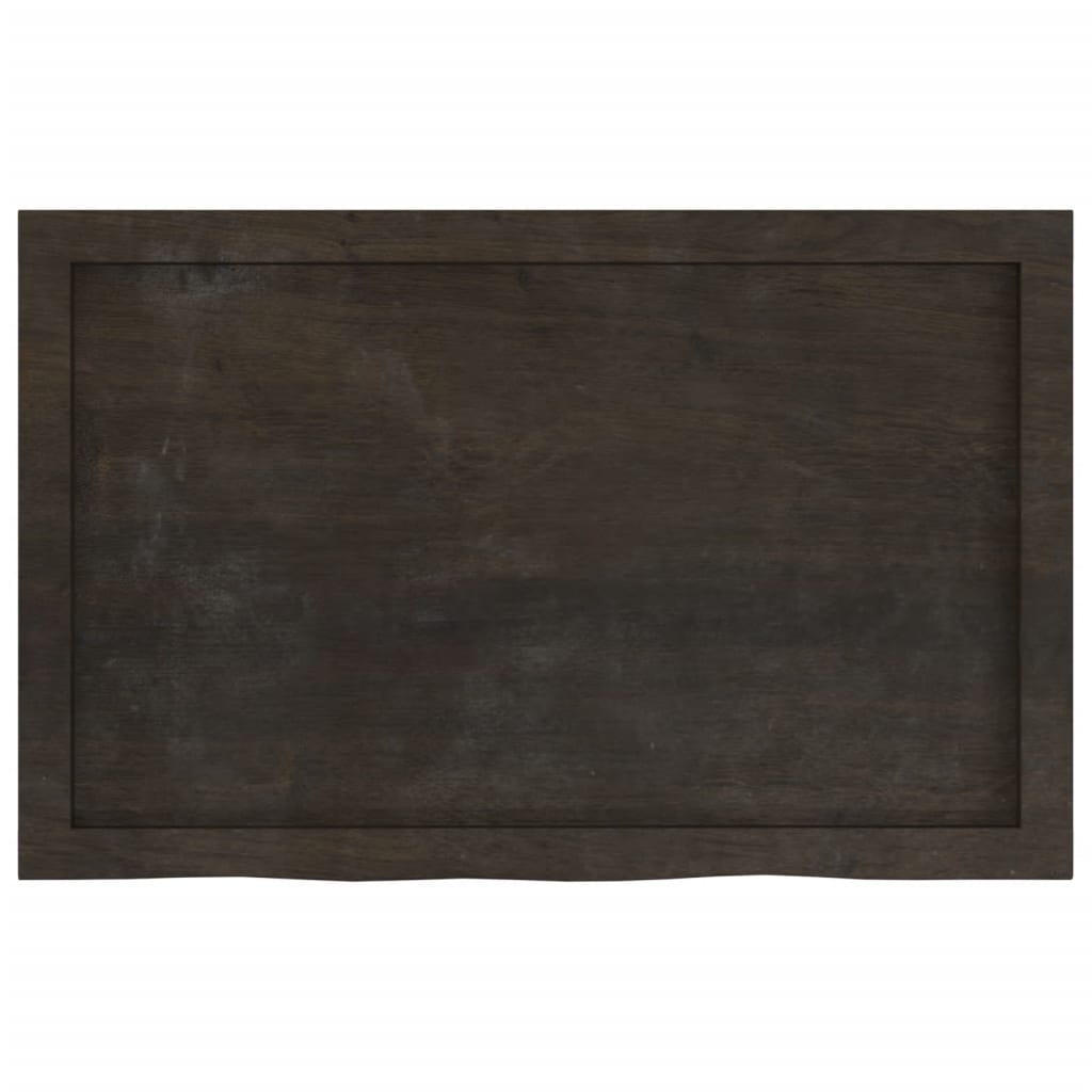 vidaXL Bathroom Countertop Dark Brown 80x50x(2-6) cm Treated Solid Wood