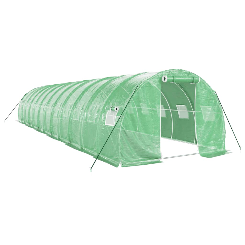 vidaXL Greenhouse with Steel Frame Green 36 m² 12x3x2 m
