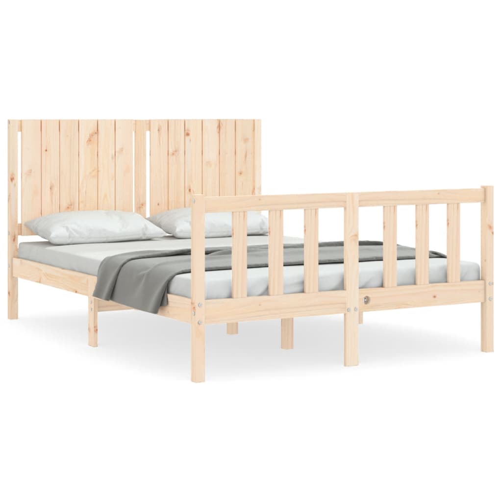 vidaXL Bed Frame without Mattress Double Solid Wood Pine