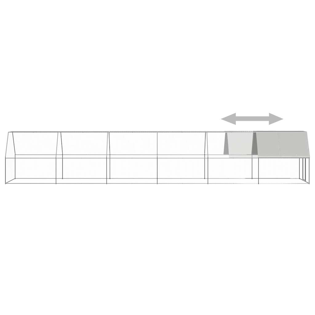 vidaXL Chicken Cage 2x12x2 m Galvanised Steel