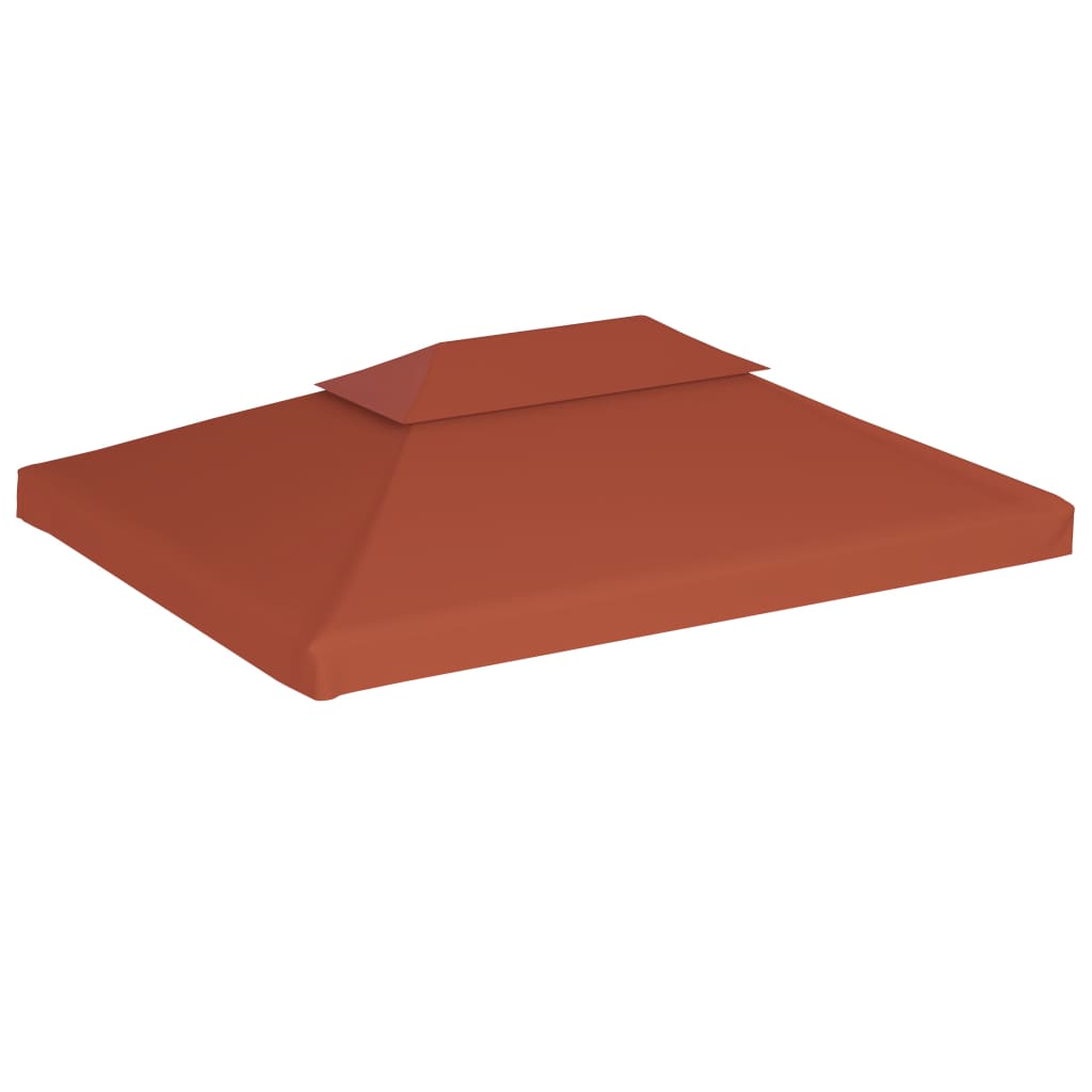 vidaXL 2-Tier Gazebo Top Cover 310 g/m² 4x3 m Terracotta