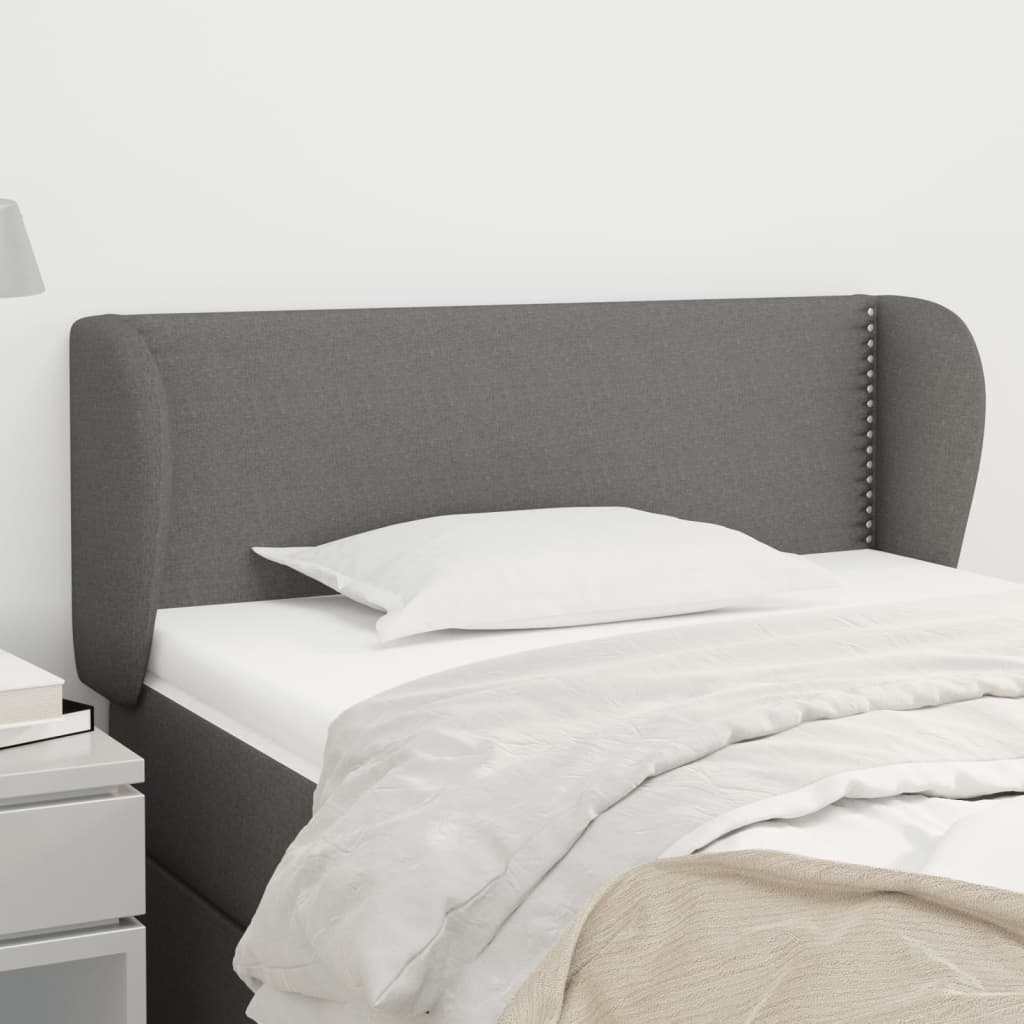 vidaXL Headboard with Ears Dark Grey 103 cm Fabric