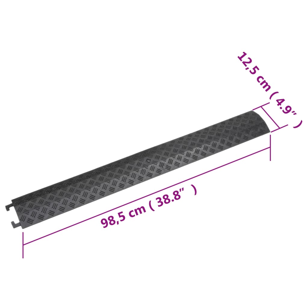 vidaXL Cable Protector Ramps 2 pcs 98.5 cm Black