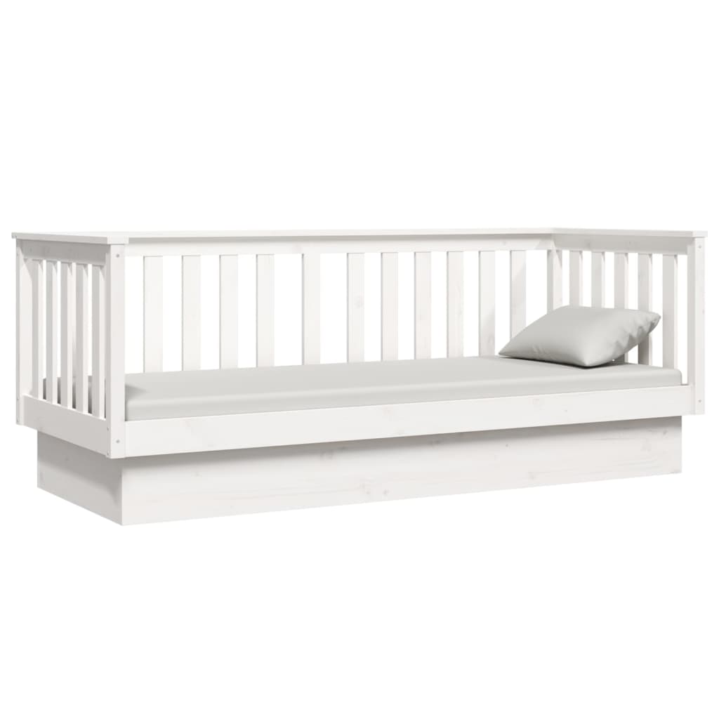 vidaXL Day Bed without Mattress White 90x190 cm Single Solid Wood Pine