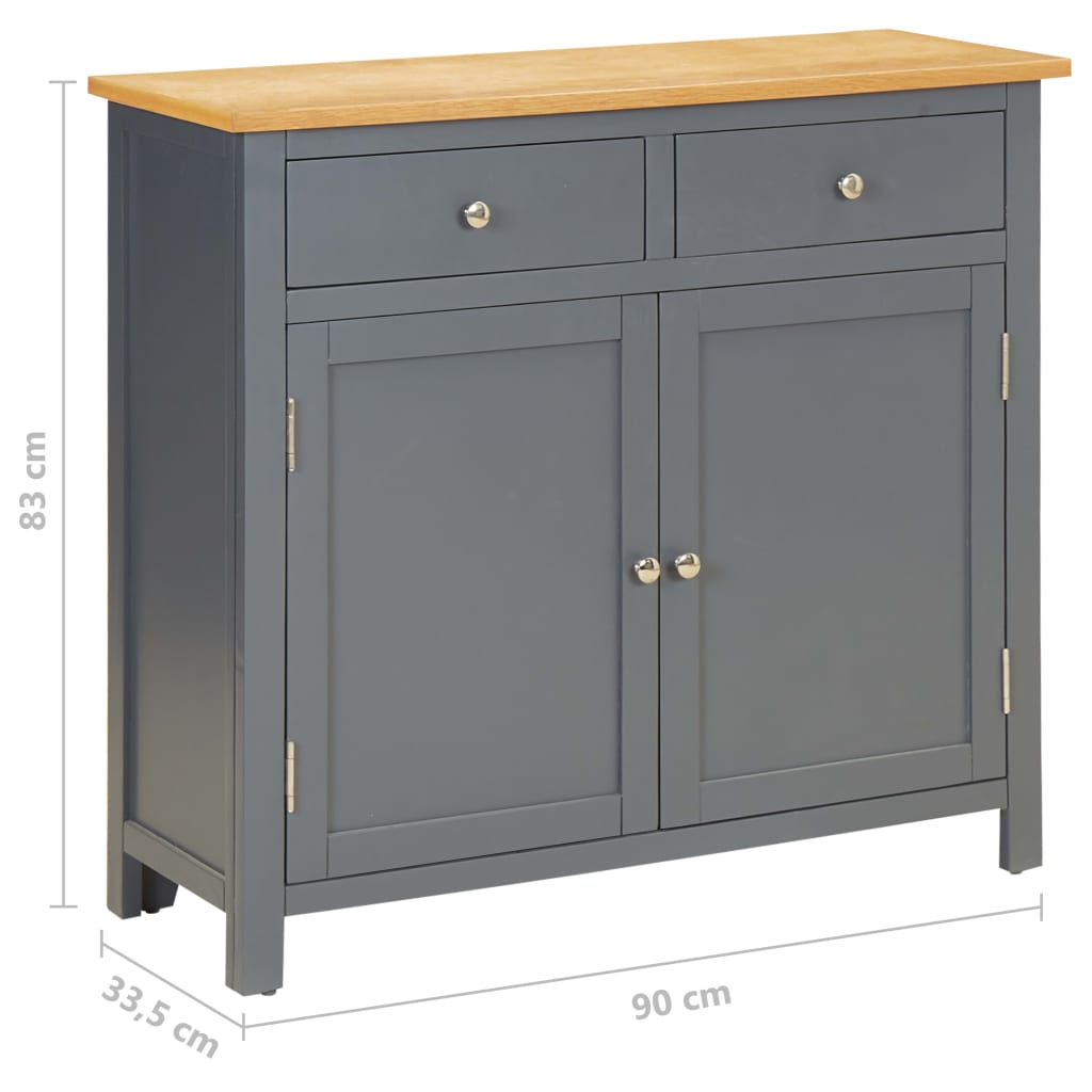 vidaXL Sideboard 90x33.5x83 cm Solid Oak Wood