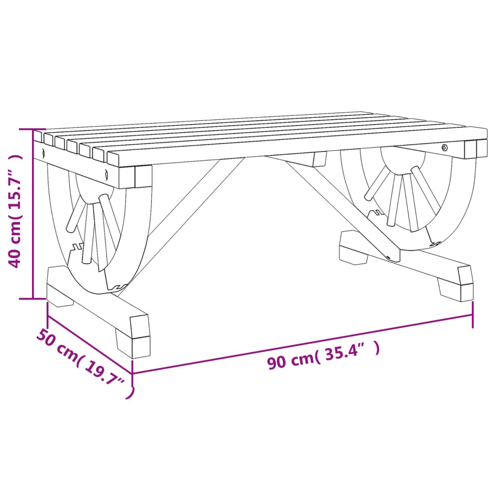 vidaXL Garden Coffee Table 90x50x40 cm Solid Wood Fir