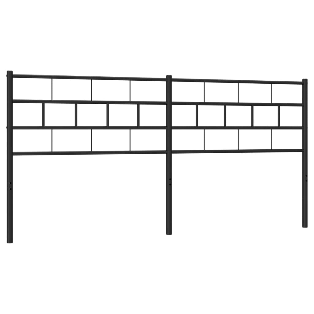 vidaXL Metal Headboard Black 180 cm