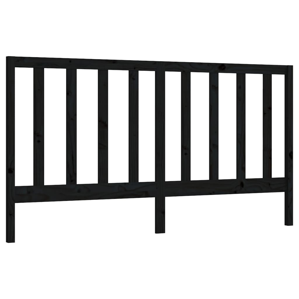 vidaXL Bed Headboard Black 186x4x100 cm Solid Wood Pine