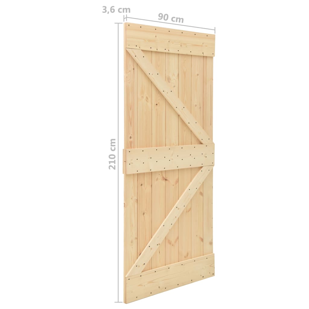 vidaXL Sliding Door with Hardware Set 90x210 cm Solid Pine Wood