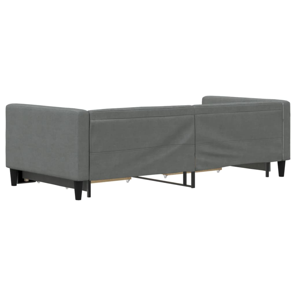 vidaXL Daybed with Trundle&Drawers without Mattress Dark Grey 90x190 cm