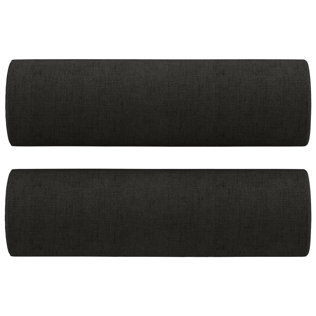 vidaXL 2-Seater Sofa with Throw Pillows Black 140 cm Fabric