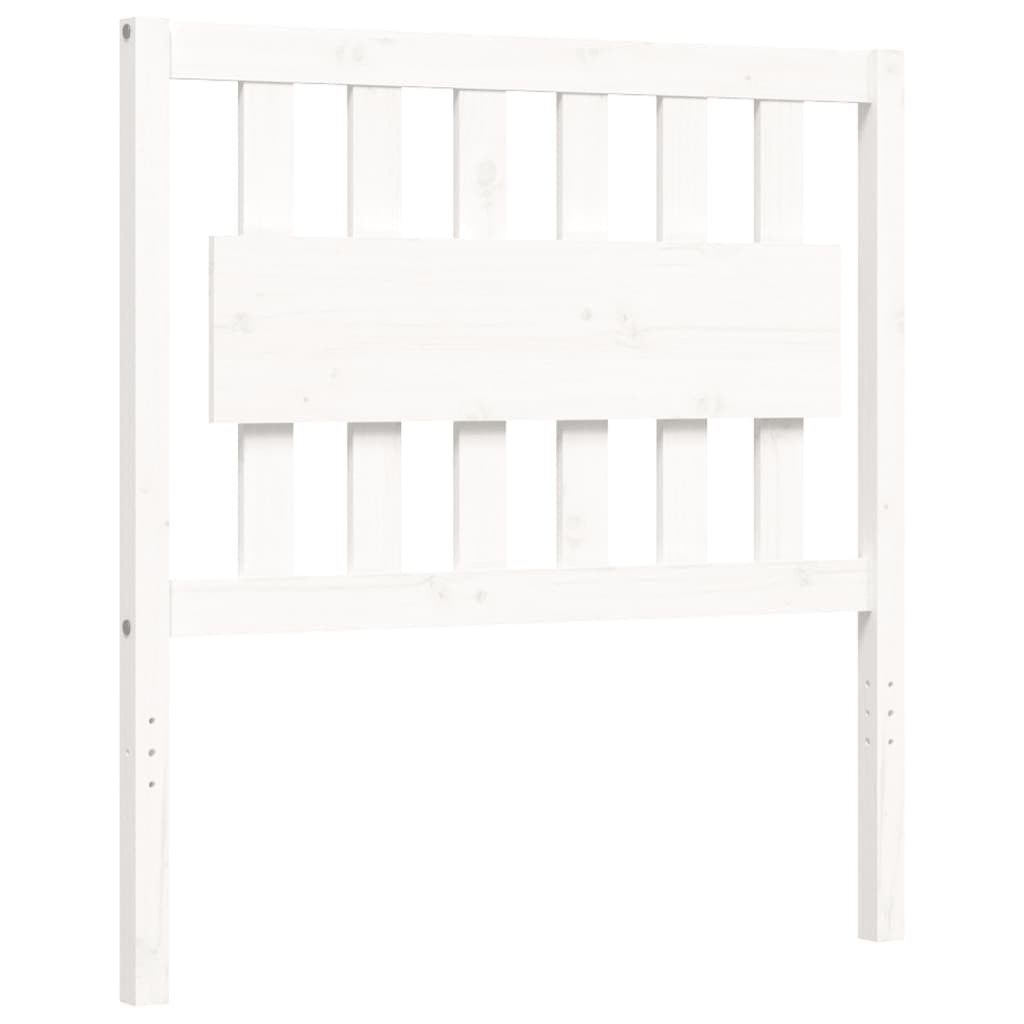 vidaXL Bed Frame without Mattress White Single Solid Wood