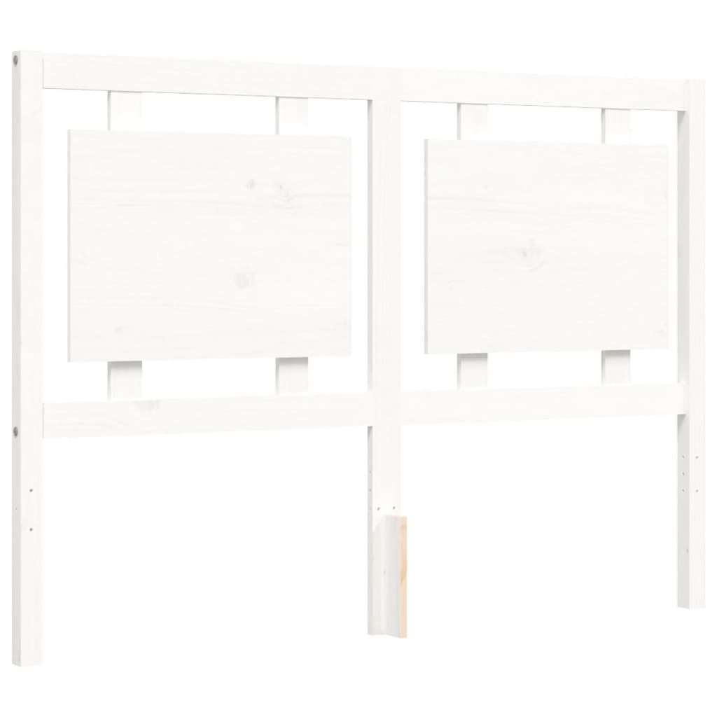 vidaXL Bed Frame without Mattress White Double Solid Wood