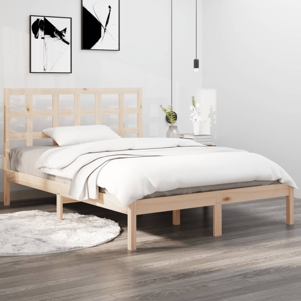 vidaXL Bed Frame without Mattress 135x190 cm Double Solid Wood